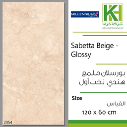 Show details for Indian porcelain glossy tile 60x120cm Sabetta Beige Picture of Indian porcelain glossy tile 60x120cm Sabetta Beige