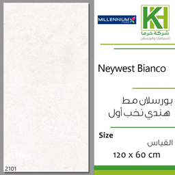 عرض تفاصيل بلاط بورسلان مط 60×120 سم هندي نيوويست بيانكو
 صورة بلاط بورسلان مط 60×120 سم هندي نيوويست بيانكو