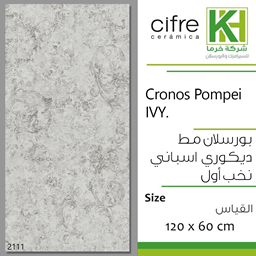 عرض تفاصيل بلاط بورسلان 60×120سم مط ديكور اسباني كرونوس بومبي
 صورة بلاط بورسلان 60×120سم مط ديكور اسباني كرونوس بومبي