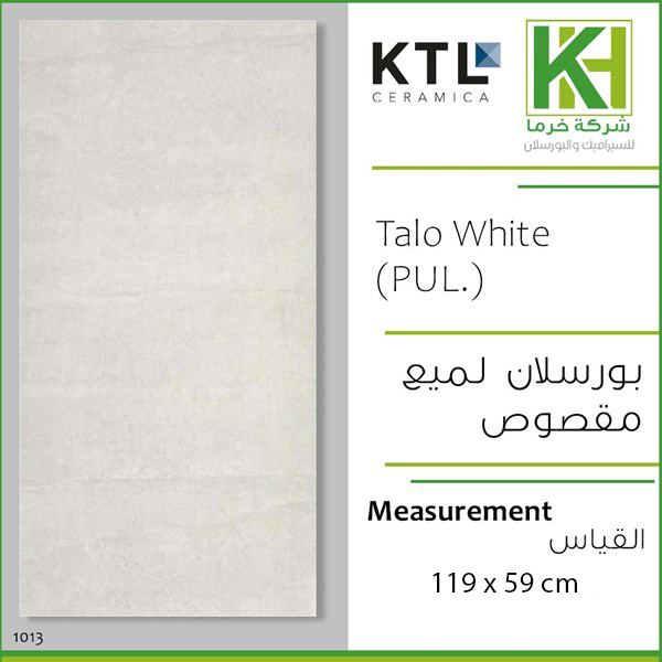 Picture of Spanish Polished Porcelain tile 59x119cm Talo White (PUL.)