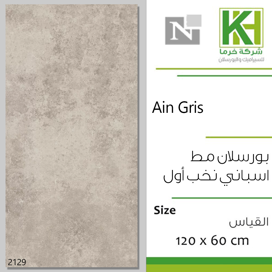 صورة بلاط بورسلان 60×120سم مط اسباني اين جريس

