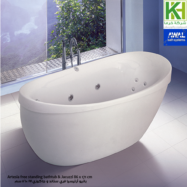 Picture of Artesia free standing bathtub& jacuzzi 171 cm with mixer