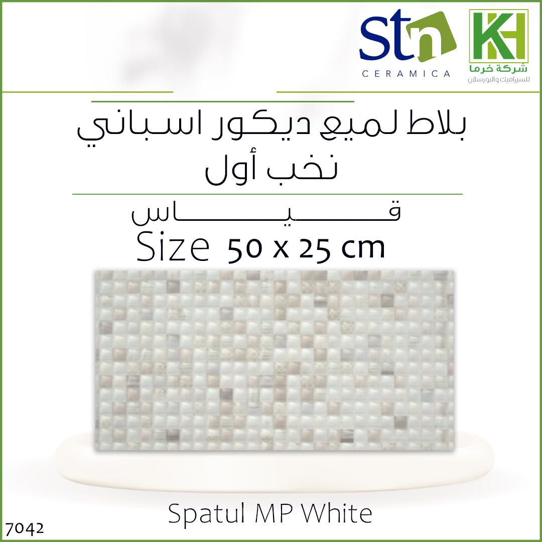 Picture of Spanish Glossy Décor wall tiles, 50 x 25 cm , Spatul MP White