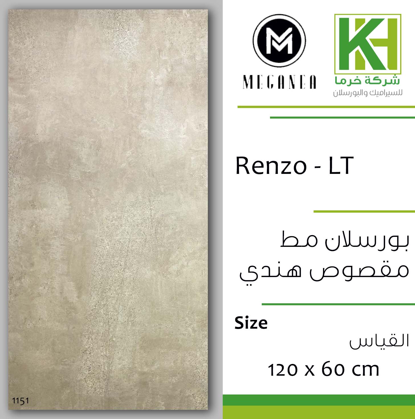 Picture of Indian Matt Porcelain tile 60x120cm Renzo -LT