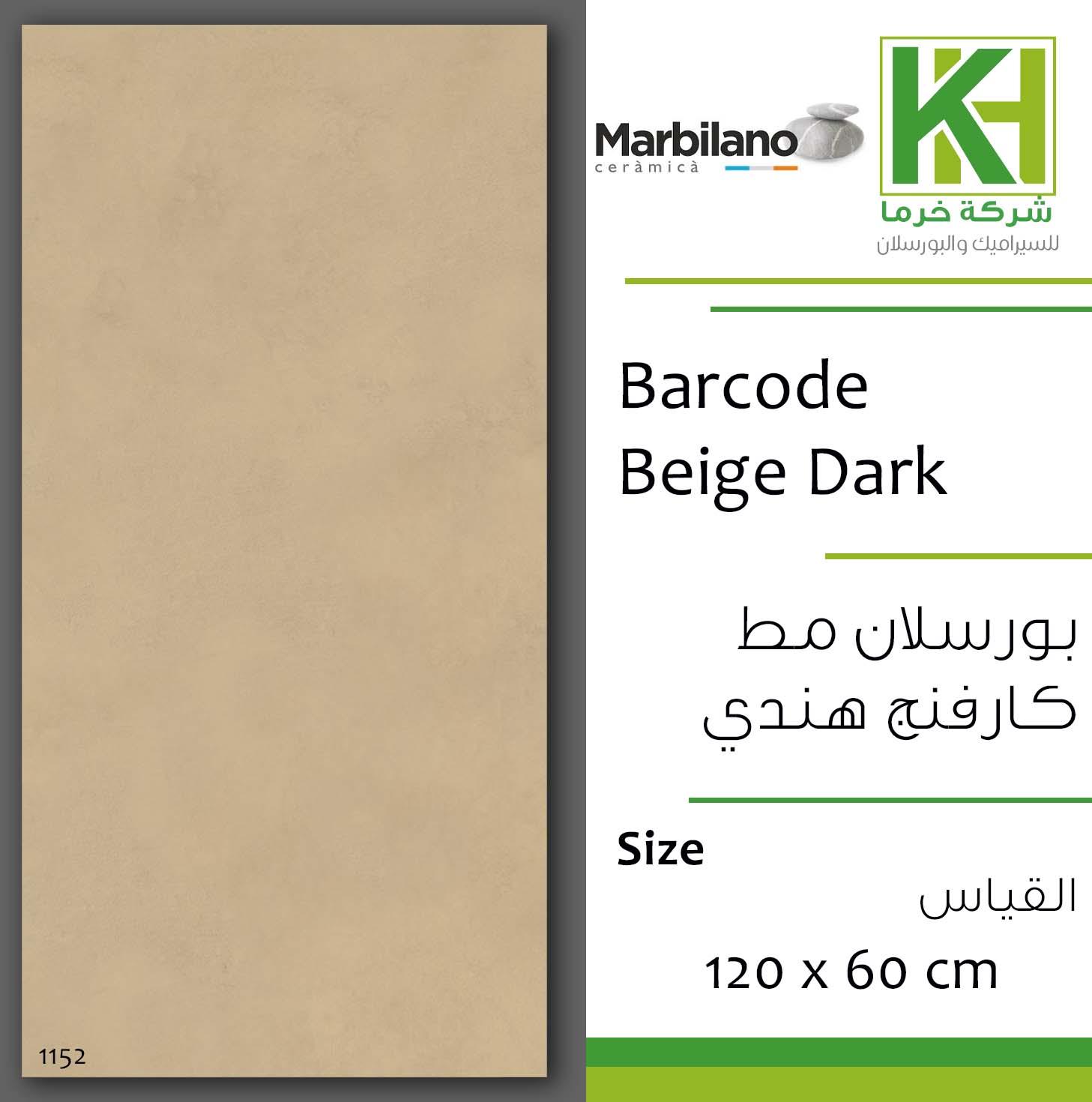 Picture of Indian matt carving porcelain tile 60x120 cm Barcode Beige Dark