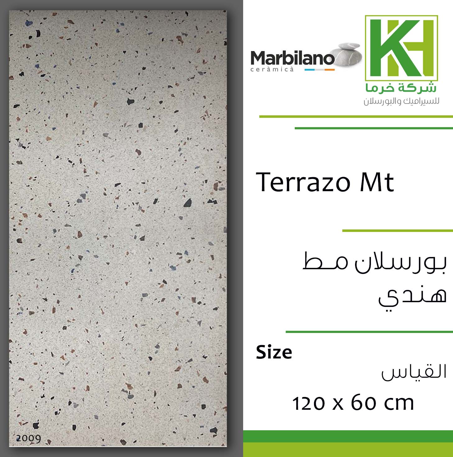 Picture of Indian Matt Porcelain tile 60x120cm Terrazo Mt