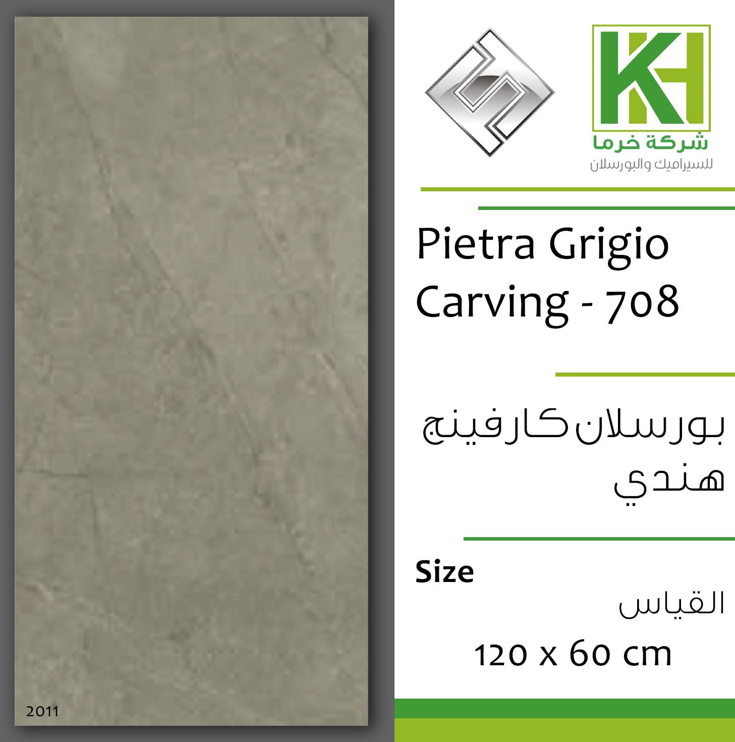 Picture of Indian matt carving porcelain tile 60x120 cm Pietra Grigio -708